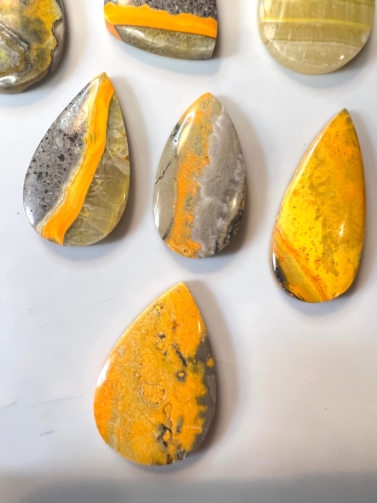 Bumblebee Jasper Teardrop Cabochons Carvings