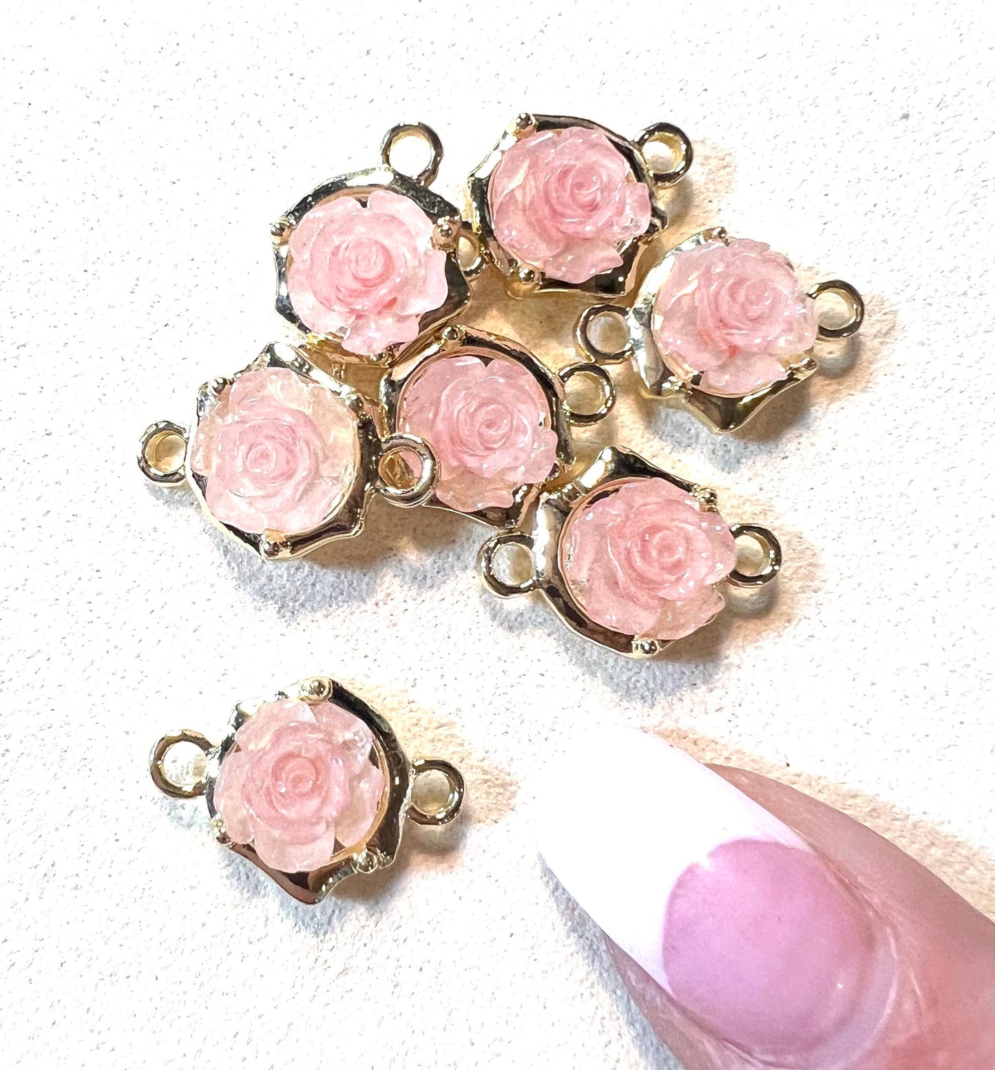 Rose Connector resin charms for necklaces or bracelets