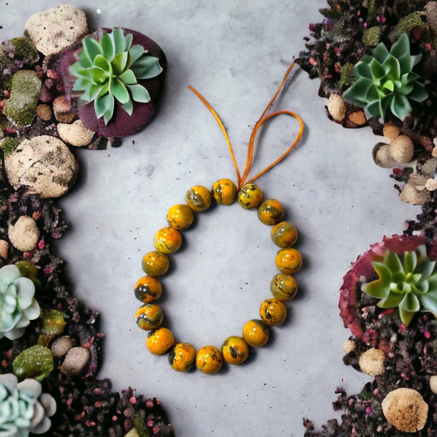 8mm Bumblebee Jasper Bracelet very high quality