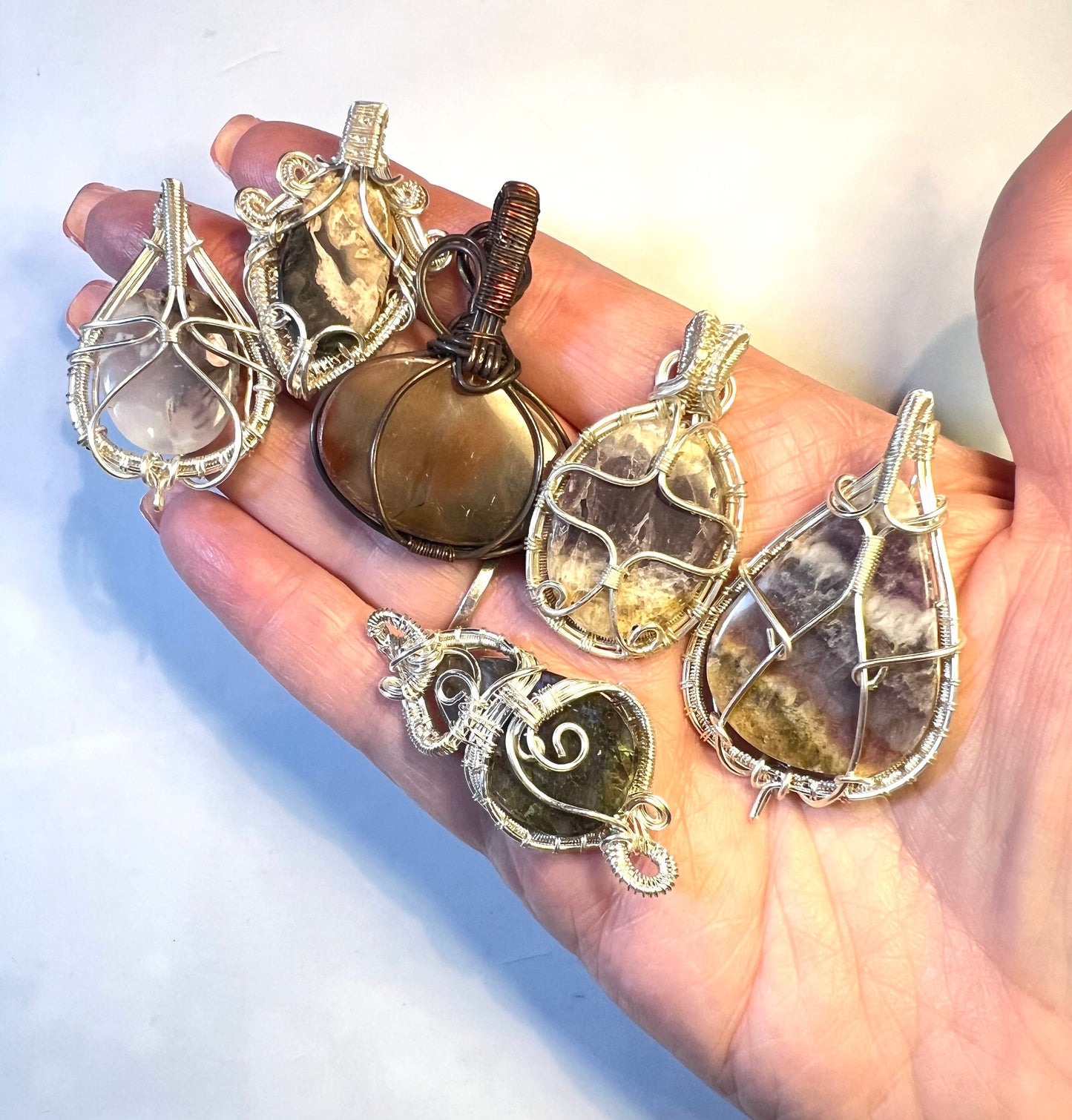 Palm Root Cabochon Natural Stone Pendants
