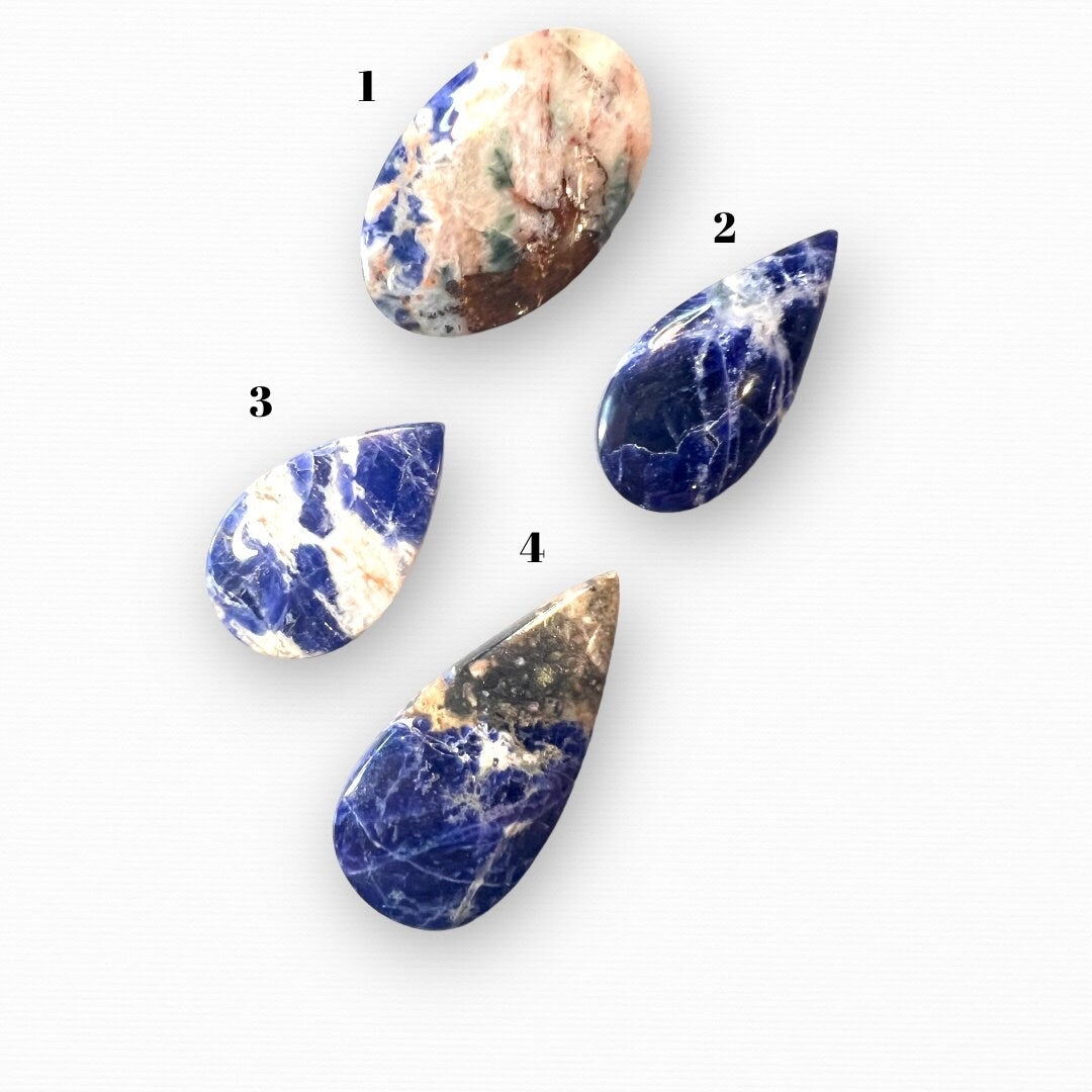 Sodalite Teardrop Cabochons Carvings