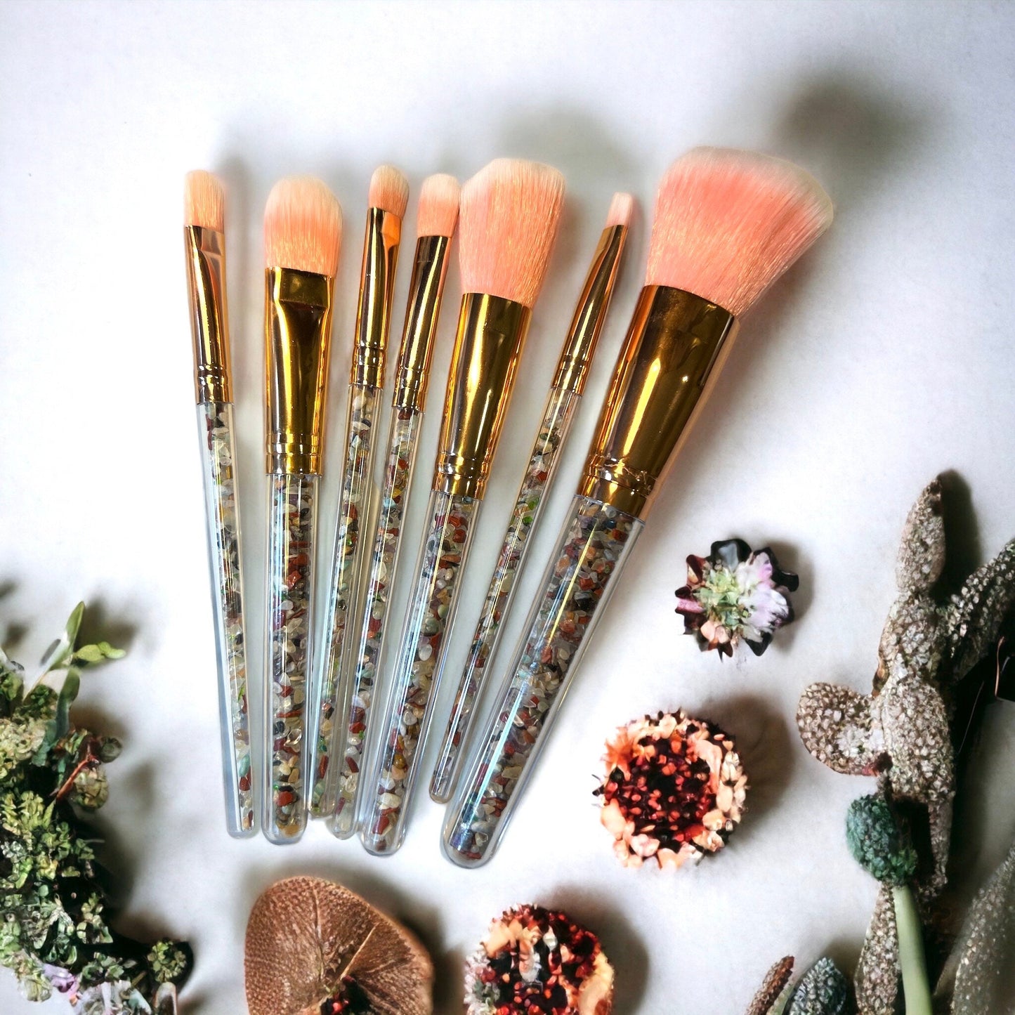 Brushes Wth Handles filled with crystal chips