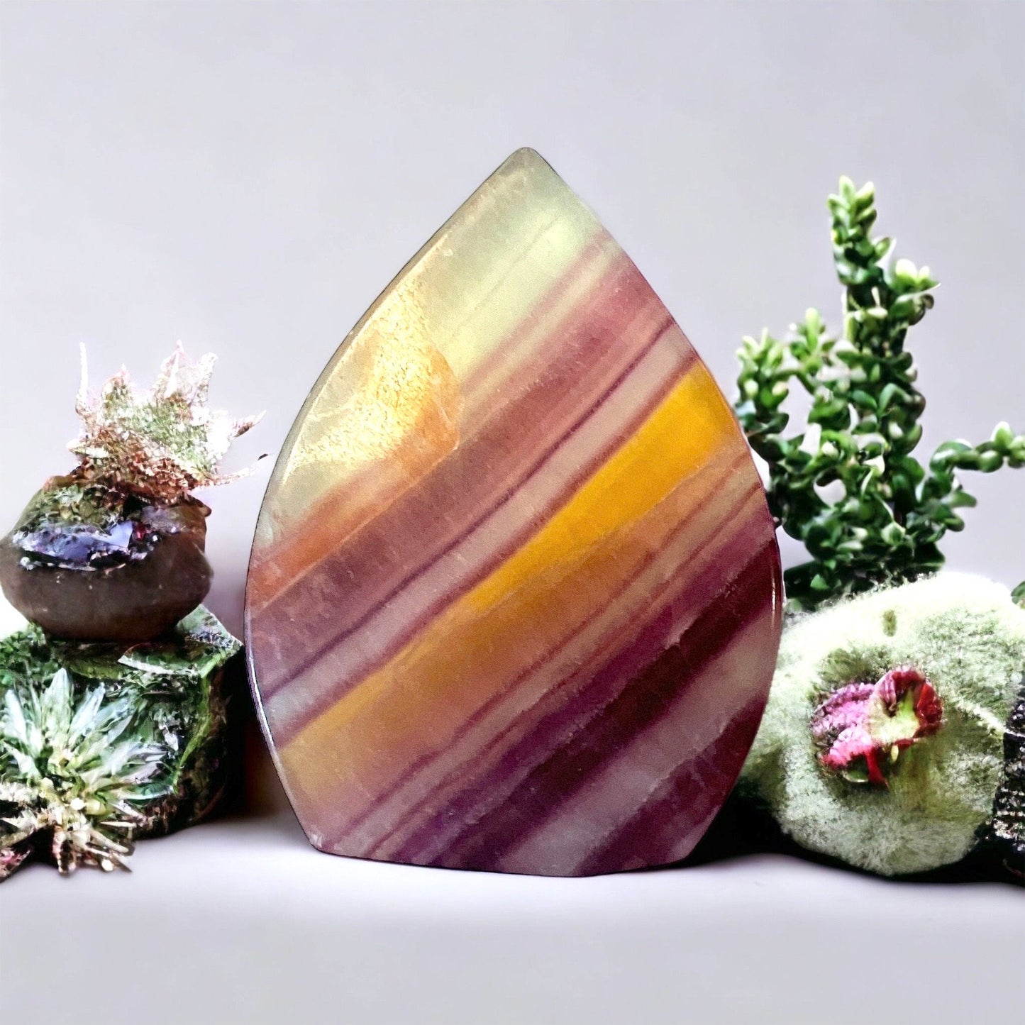 Rainbow Fluorite Free Standing Carving