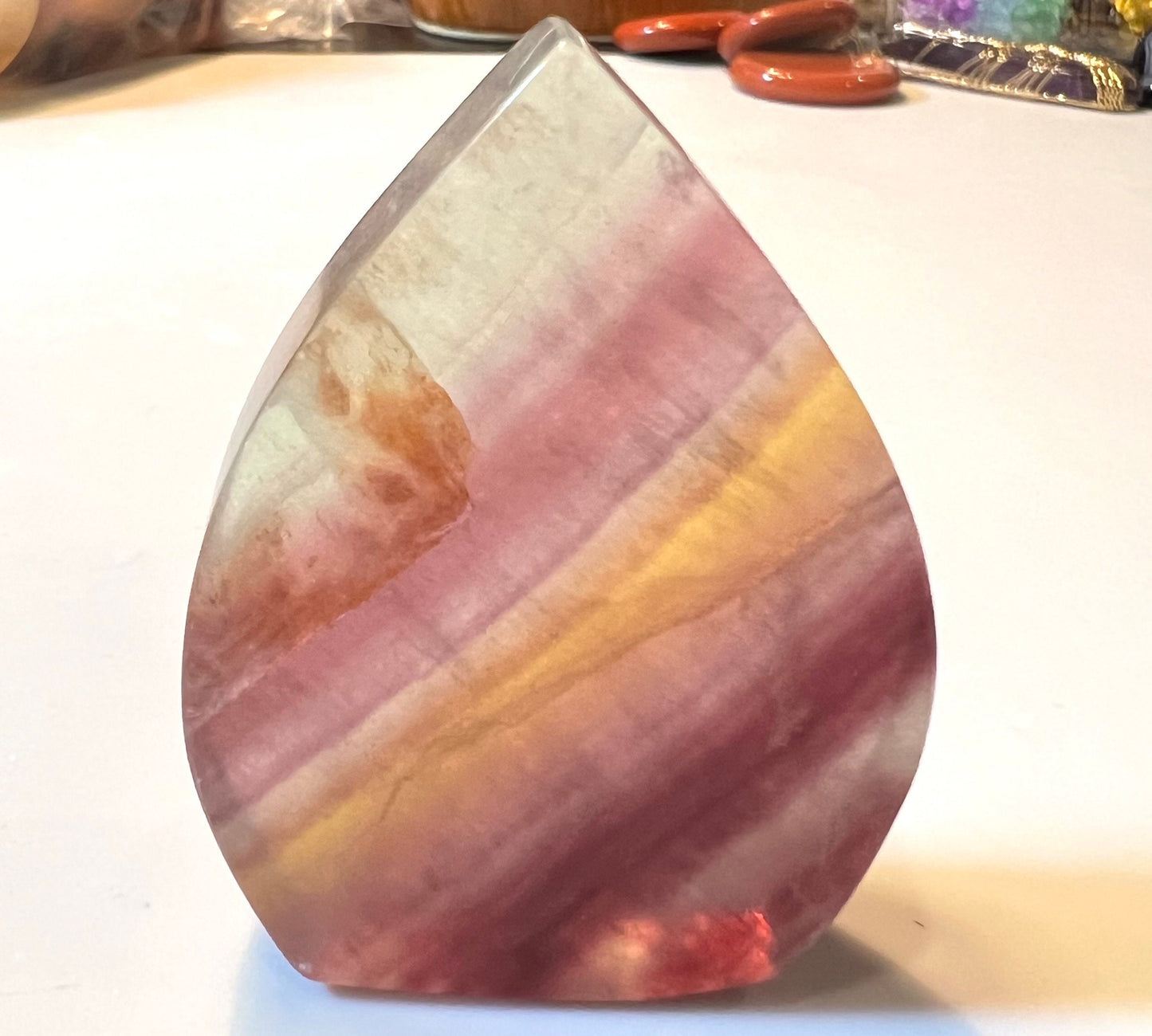 Rainbow Fluorite Free Standing Carving