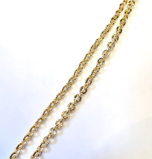 Finished 14k Gold toned Stamped Link Chain