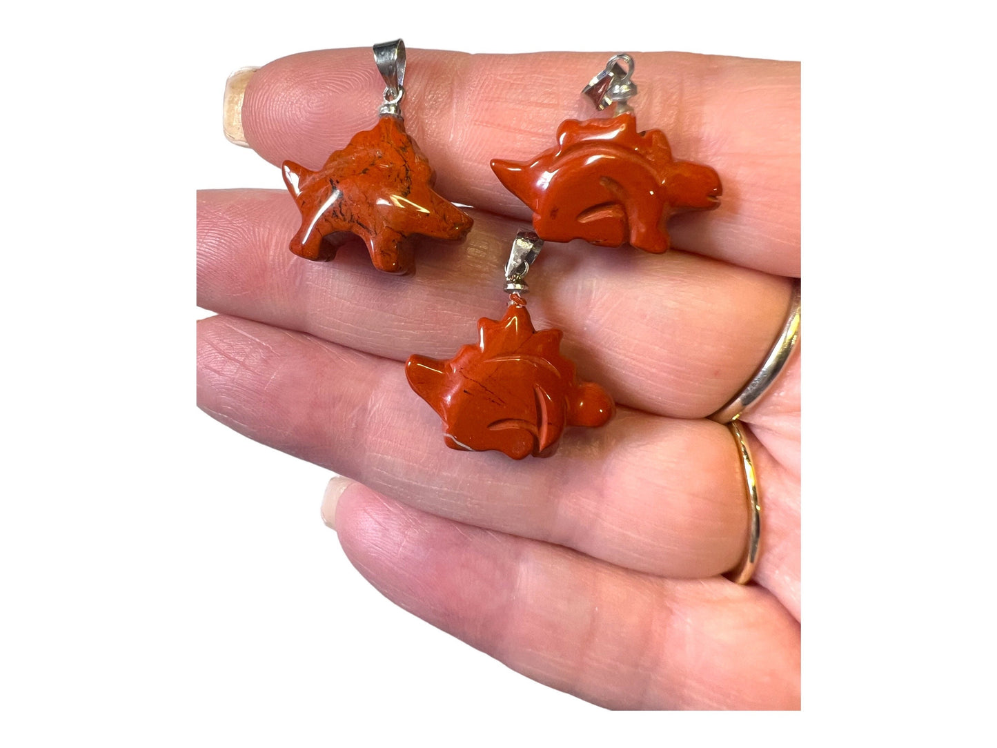 Dinosaurs Tiny Red Jasper Pendants