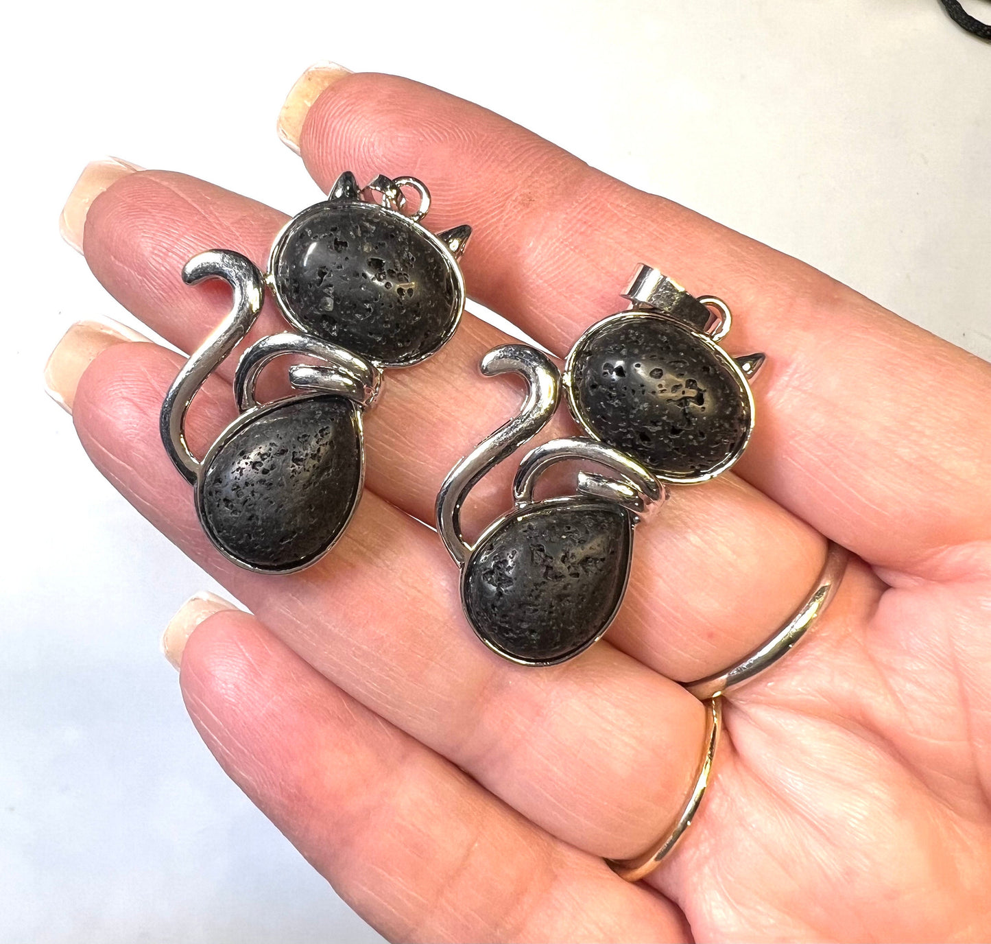 Cat Lava Stone Pendant