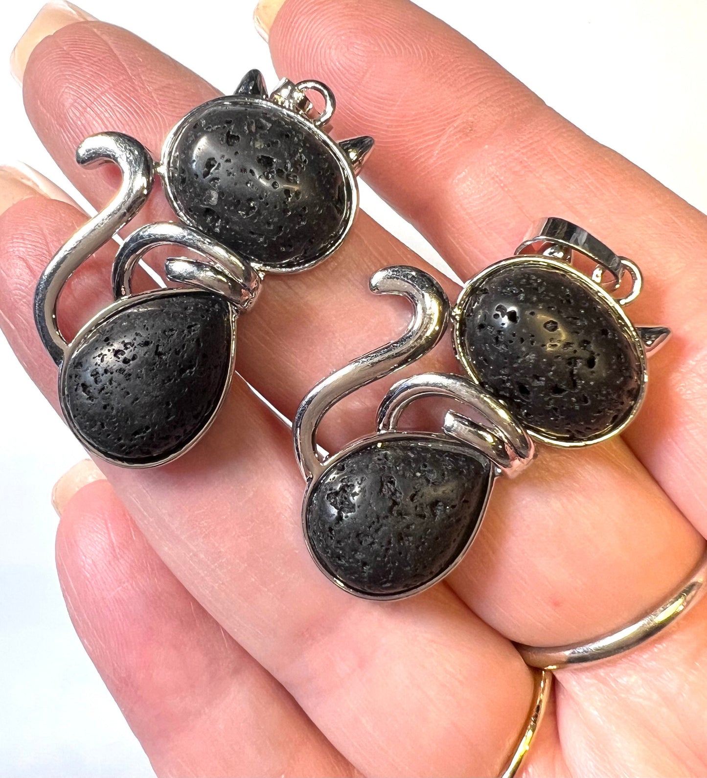 Cat Lava Stone Pendant