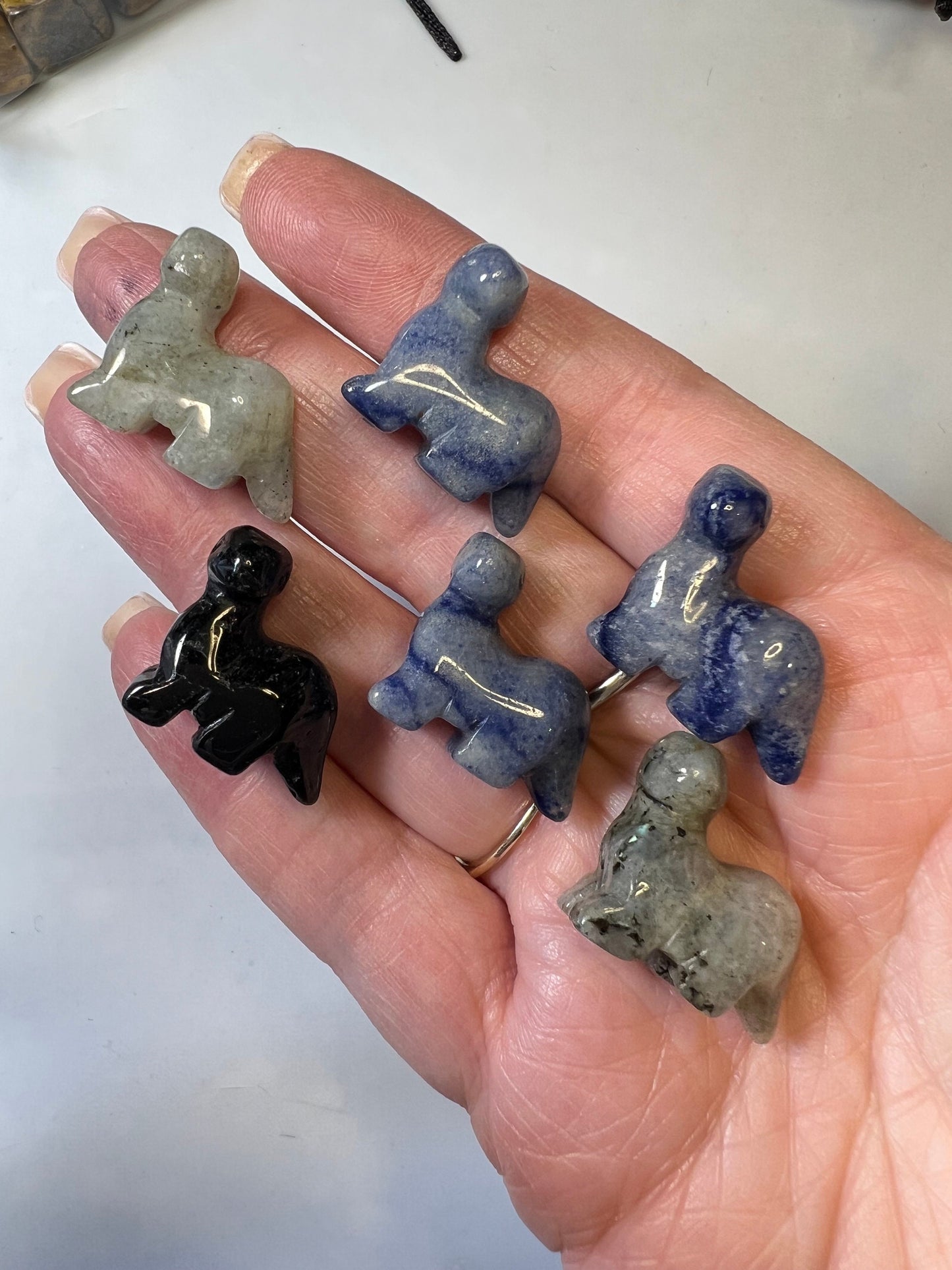 Dinosaur Mini Mixed Material Natural Stone carvings