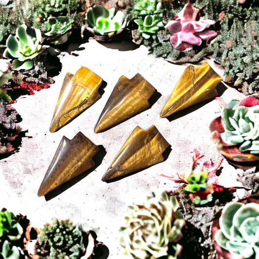 Arrow Heads Tigers Eye Natural Stone carvings