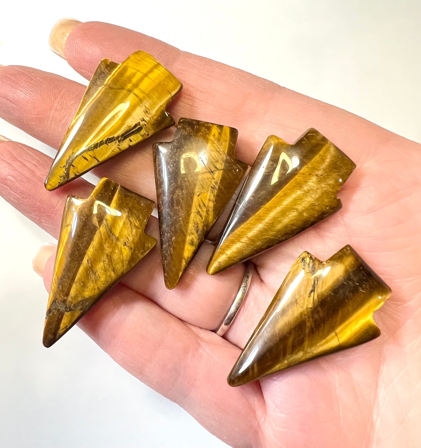 Arrow Heads Tigers Eye Natural Stone carvings