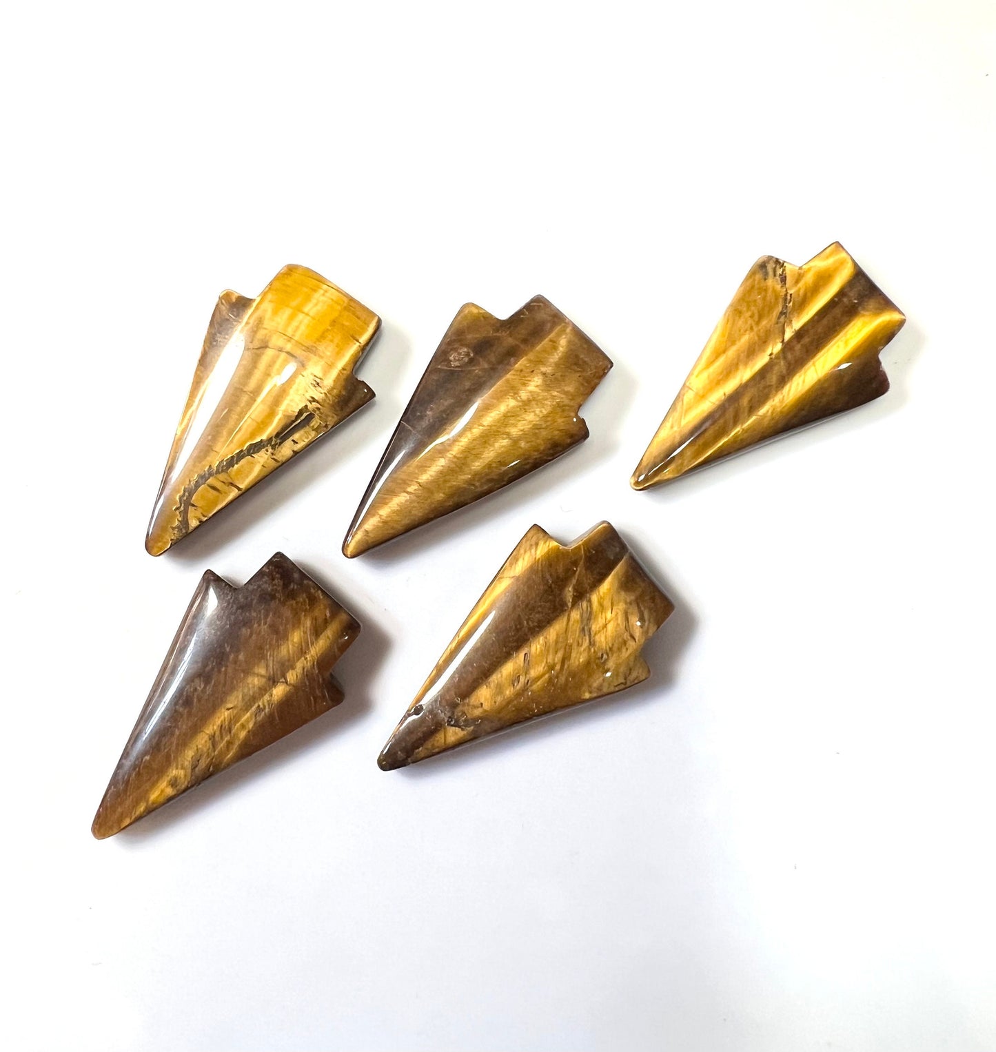 Arrow Heads Tigers Eye Natural Stone carvings