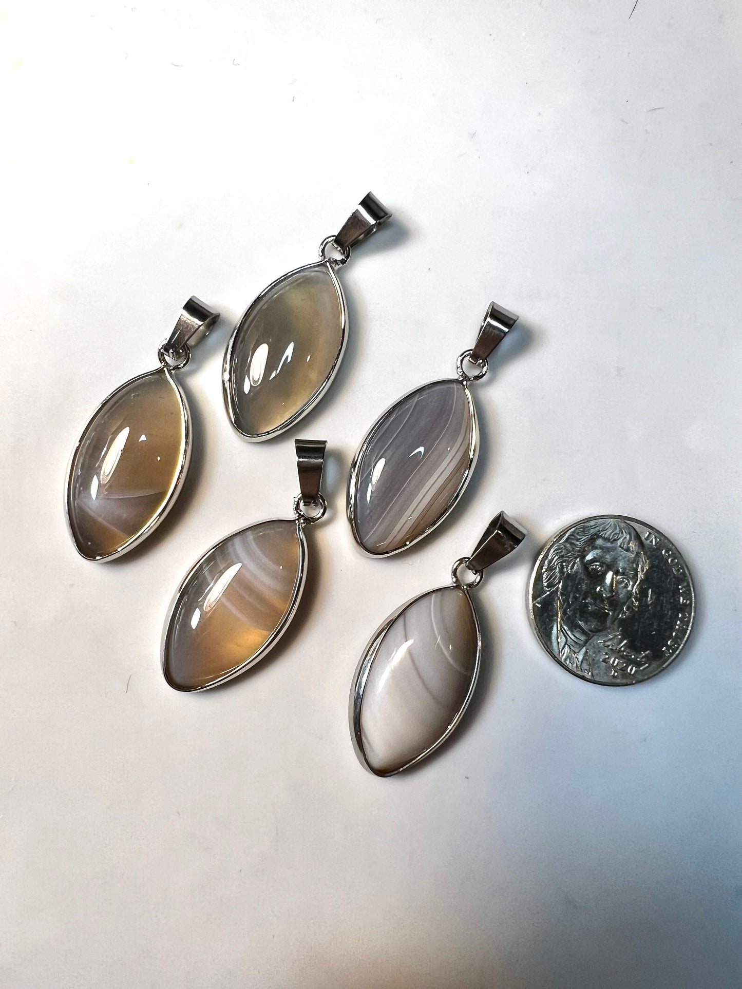 Banded Grey Agate Pendant