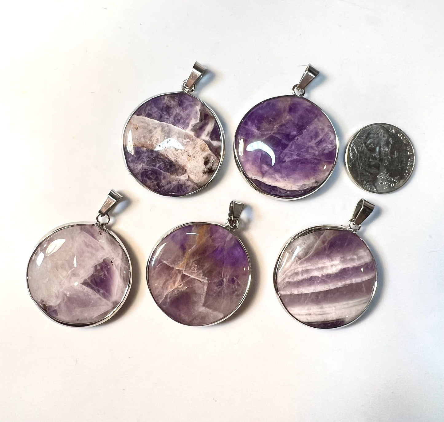 Dream Amethyst crystal pendants