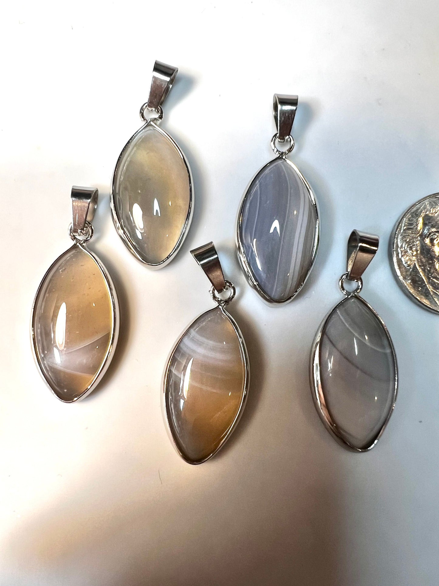 Banded Grey Agate Pendant